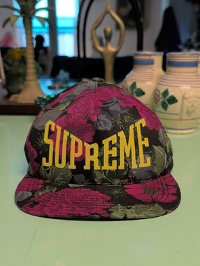 Supreme Floral 5-Panel Cap - Magenta, Yellow, Olive